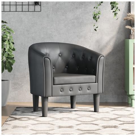 Poltrona Cabriolet Grigia In Similpelle - Foto 1