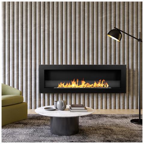 Camino A Bioetanolo Da Incasso Parete Biocamino 120x40 Livorno 120 Nero - Foto 2