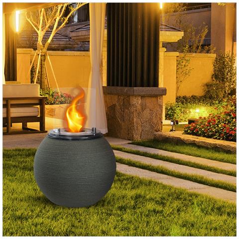 Camino A Bioetanolo Braciere Da Giardino Da Terra Per Interno Esterno Botticelli Verde Salvia D. 40 X H54 - Foto 2