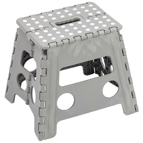 Sgabello Multiuso Pieghevole Clic-clac 30x22x32 In Plastica Richiudibile Grigio - Foto 4