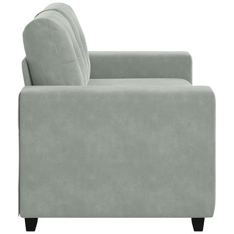 Divano Divanetto Grigio Chiaro 120 cm in Velluto - Foto 8