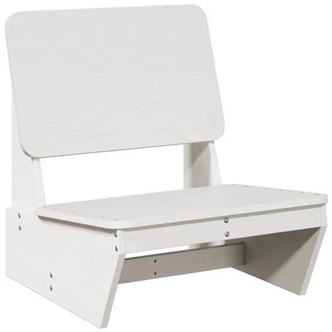 Sedia Da Giardino Bianca 60x64x70,5cm In Legno Massello Di Pino - Foto 2