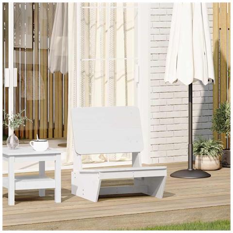 Sedia Da Giardino Bianca 60x64x70,5cm In Legno Massello Di Pino - Foto 1