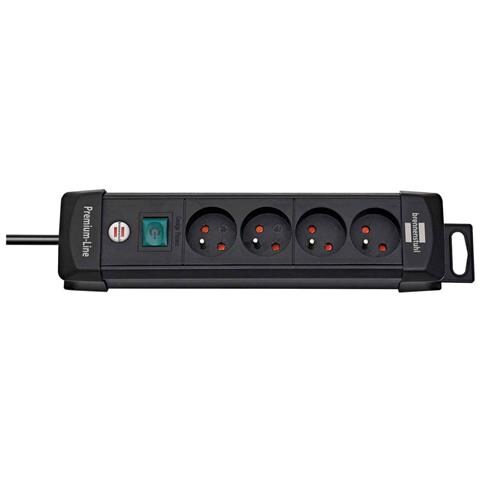 Presa Multipla Con 4 Prese Di Tipo E Premium-line 1,80 M, Nero - Foto 1