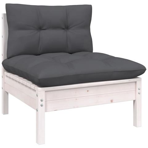 Lusso Casadino -  Set Divani Da Giardino 13 Pz Con Cuscini Bianchi Legno Di Pino - Foto 2