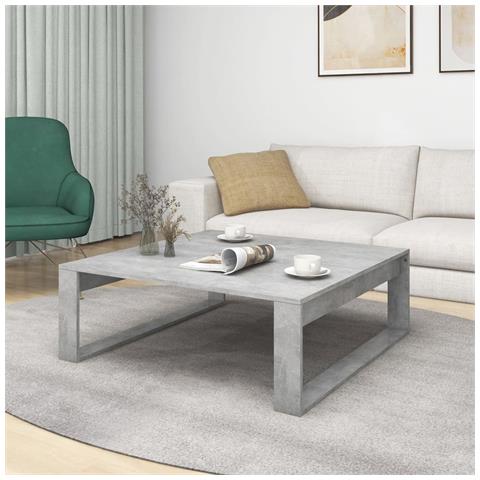 Tavolino Da Salotto Grigio Cemento 100x100x35 Cm Truciolato - Foto 2