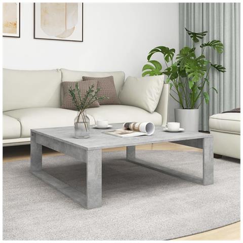 Tavolino Da Salotto Grigio Cemento 100x100x35 Cm Truciolato - Foto 7