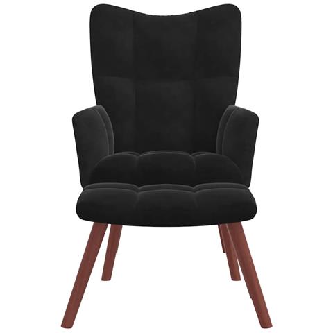 Lusso Casadino - Poltrona Relax Con Poggiapiedi Nero In Velluto - Foto 2