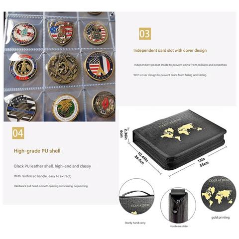 Album Per Collezione Di Monete Commemorative - Nero Set: 13 Fogli Per Monete - Foto 2