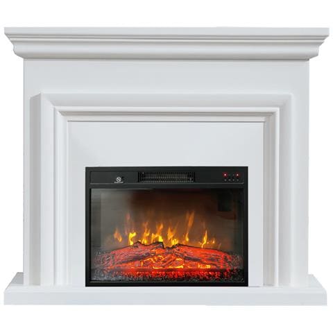 Camini Elettrici Sonia Bianco Camino Elettrico, Con Effetto Sonoro, 3 Colori, Con L'app, L120xh102cm - Foto 1