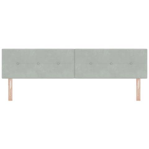 Testiera Pieghettata Grigio chiaro 200 cm Velluto - Foto 1