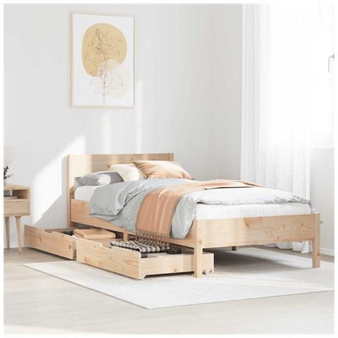 Letto senza Materasso 75x190 cm in Legno Massello Pino - Foto 2