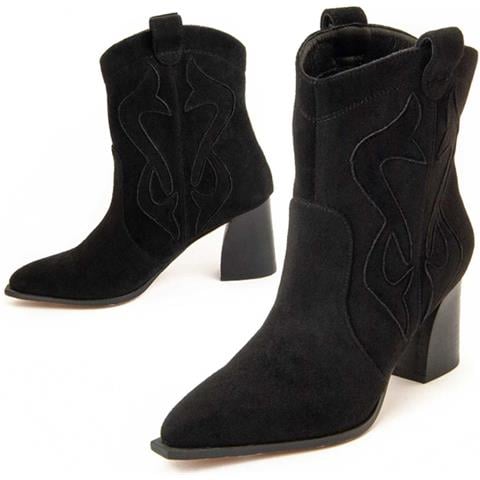 Stivaletto Con Tacco Cacera Nero Nero Materiale Sintetico E Tessile - Foto 1