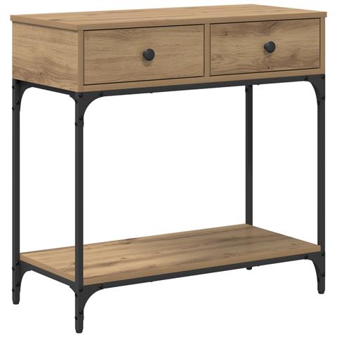 Tavolo Consolle Rovere Artigianale 75x34.5x75 cm Legno Ingegnerizzato - Foto 1