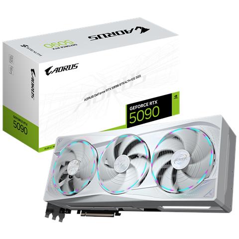 AORUS GeForce RTX 5090 STEALTH ICE 32G Scheda Grafica - 32GB GDDR7, 512bit, PCI-E 5.0, 2655MHz Frequenza core, 3 x DP 2.1a, 1 x HDMI 2.1b, NVIDIA DLSS 4, GV-N5090AORUSST ICE-32GD - Foto 1