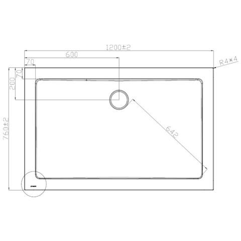 Piatto Doccia 76x120 Cm Rettangolare Ribassato Resina H3.5 Cm Monaco Bianco - Foto 2