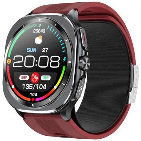 Smartwatch Avanzato Per Il Monitoraggio Della Salute Con Ecg E Pressione Sanguigna Red - Foto 1