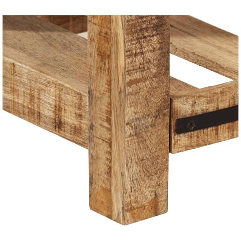 Tavolo Consolle 100x35x75 Cm In Legno Massello Di Mango - Foto 8
