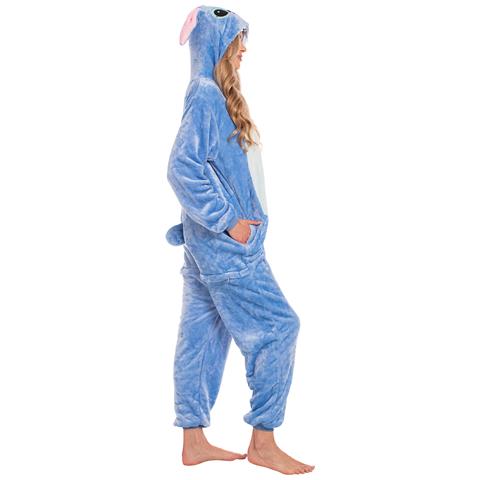 Pigiama Da Donna Tuta Kigurumi Onesie Costume Stich Blu 145-155 S - Foto 2