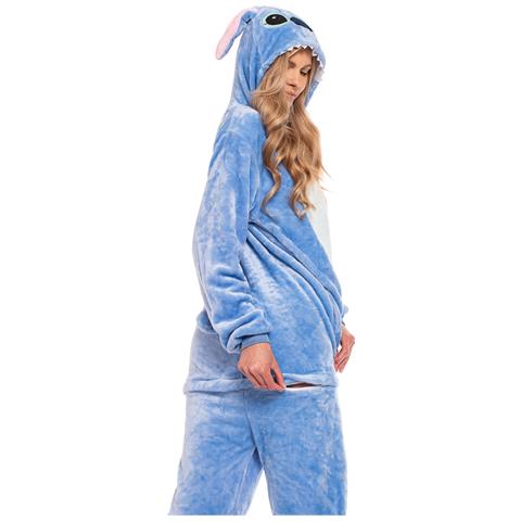 Pigiama Da Donna Tuta Kigurumi Onesie Costume Stich Blu 145-155 S - Foto 8