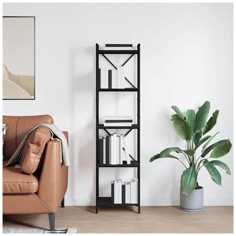 Libreria Rovere nero 40 x 30 x 153 cm Legno multistrato - Foto 2