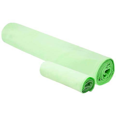 Set di Asciugamani Sportivi 2 pcs Verde Tessuto - Foto 2
