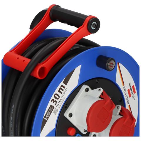 1238010 prolunghe e multiple 30 m 3 presa (e) AC Esterno Nero, Blu, Rosso - Foto 2