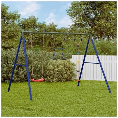 Set Gioco da Esterno con Altalena Trapezio e Altalena a Disco - Foto 2