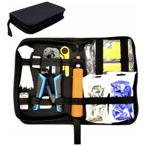 Set Di Strumenti Di Rete 10 In 1 - Crimpatrice, Tester Cavi Lan, Stripper | Materiale: Metallo E Plastica Abc | Uso Domestico E Professionale - Foto 1