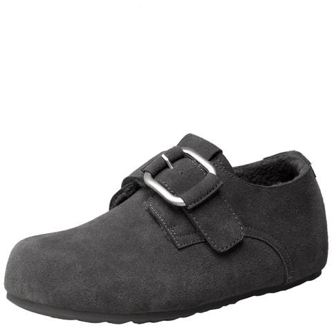 Pantofole Calde Stile Birkenstock Con Suola Spessa - Scarpe Invernali Alla Moda E Confortevoli Darkgrey 40 - Foto 1
