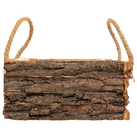 Cesto In Legno Con Manici Marroni 25x25x11h - Foto 2