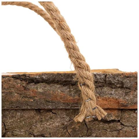 Cesto In Legno Con Manici Marroni 25x25x11h - Foto 7