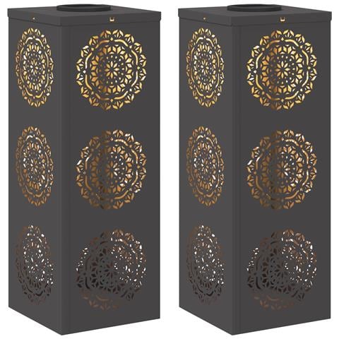 Faro LED solare per sentieri 2 pcs Nero - Foto 1