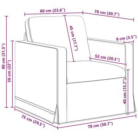 Divano Grigio chiaro 78 x 78 x 80 cm Velluto - Foto 9