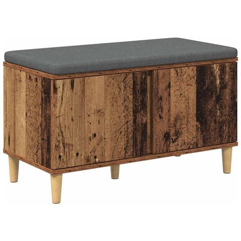 Panca per ingresso con cuscino Legno vecchio 80 x 38 x 46 cm - Foto 1