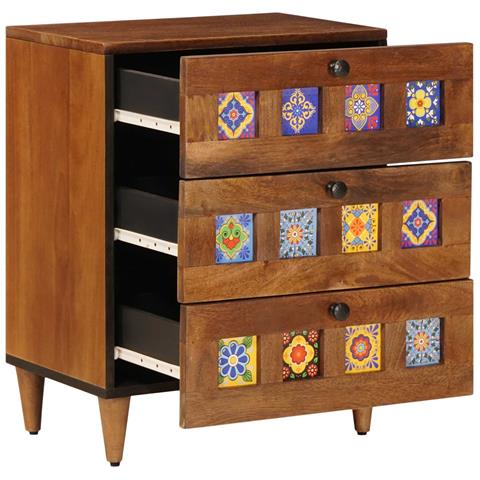 Armadio da Notte con cassetto Marrone 50 x 33 x 62 cm - Foto 2