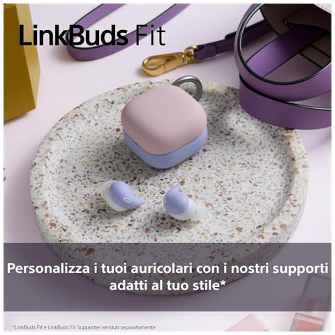 Supporto Air Fitting per LinkBuds Fit - Maggiore comfort, vestibilità sicura migliorata, personalizza le tue cuffie, solo per LinkBuds Fit - Ash Violet - Foto 3