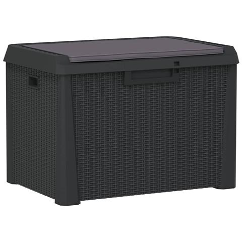 Baule da Giardino con Cuscino Seduta Antracite 125 L in PP - Foto 1