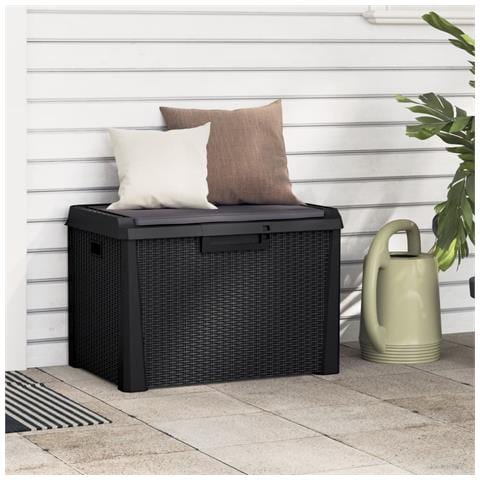 Baule da Giardino con Cuscino Seduta Antracite 125 L in PP - Foto 2
