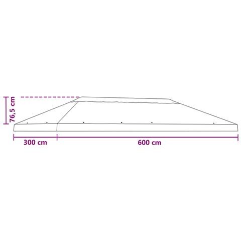 Copertura Tenda Gazebo 6 x 3 m Arancione Poliestere 190 - Foto 7