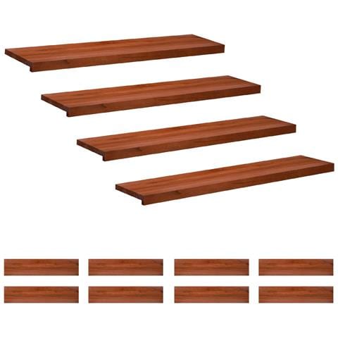 Tappeti per scale 12 pz 110 x 30 x 2 cm Marrone - Foto 1