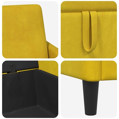 Set di Divani con Storage 2 pz Giallo Poliestere - Foto 2