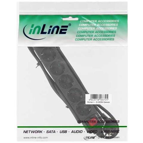 multipresa elettrica, 6x presa schu. ko, interruttore onoff e sicurezza bambini, plastica nera, cavo 1,5m, spina cee 77 - Foto 2