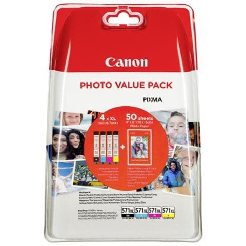 0332C005 Cartuccia Ink Originale CLI-571XL Nero Giallo Ciano Magenta per MG5750 Capacità 50 Pagine  - Foto 2