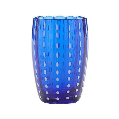 Set 6 Bicchieri Tumbler in Vetro Ø 71 mm H 109 mm Capacità 32 cl Colore Blu - Collezione Perle - Foto 1