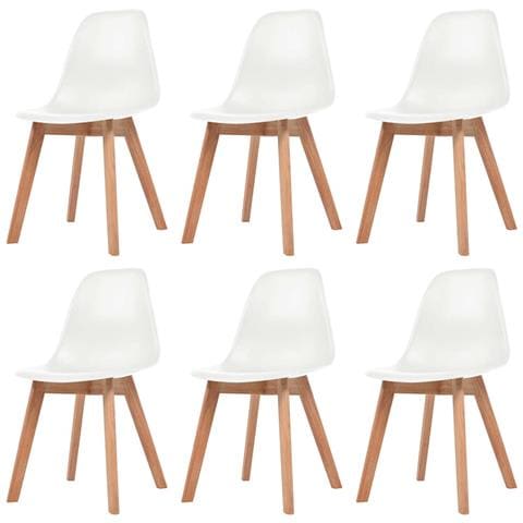 Sedie da Pranzo 6 pz Bianche in Plastica - Foto 1
