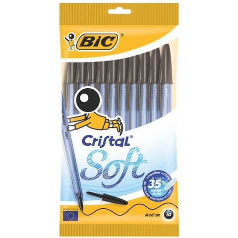 Cristal Soft Punta Media 1,2 Mm Confezione 10 Penne Colore Nero - Foto 3