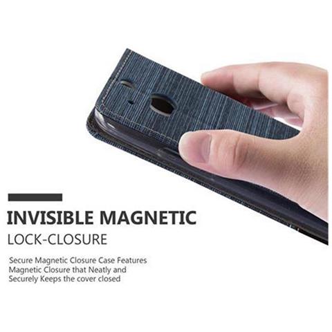 Custodia Compatibile Con Htc One M8 In Blu Scuro Nero - Coperchio Protettiva Con Chiusura Magnetica, Funzione Stand E Tasca Per Le Carte - Foto 9
