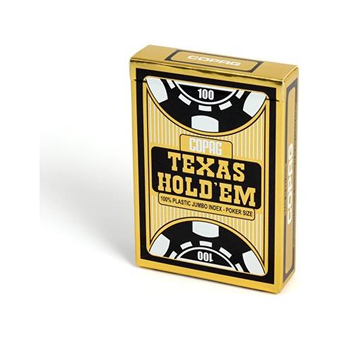 Copag Carte Poker Texas Hold'em Ho Carte Da Gioco 100% Plastica (pvc) I Mazzo Di Carte Ho Gioco Di Società Gold (jumbo Index)  - Foto 1