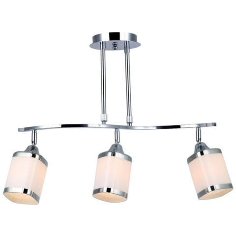 Lampada A Sospensione Mamba - Lampadario - Da Soffitto - Cromo In Metallo, Vetro, 12 X 54 X 58 Cm, 3 X E27, 40 W - Foto 1